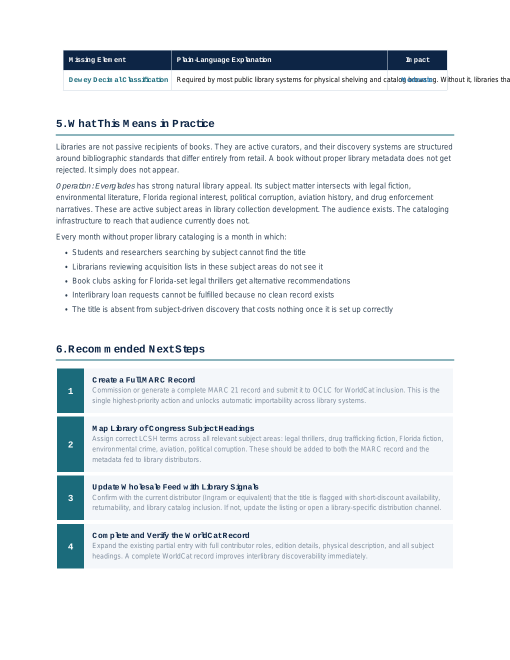 Operation Everglades. Audit page 3